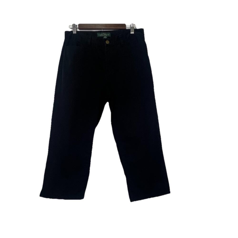 LRL Ralph Lauren Women’s 100% Cotton‎ Black Mid Calf Twill Chino Jeans Size 8.